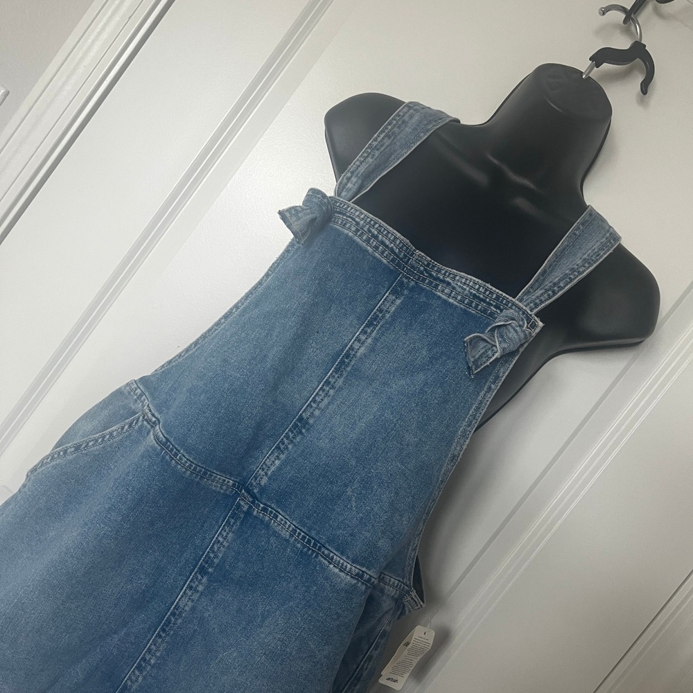 NEW Women's Aerie Denim Short-overalls Medium Wash Blue Medium NWT